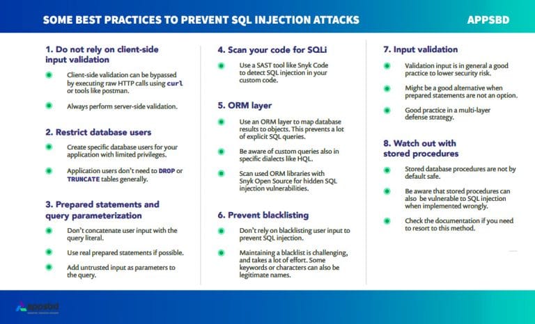 1#SQL injection cheat sheet: some best practices to prevent SQL ...