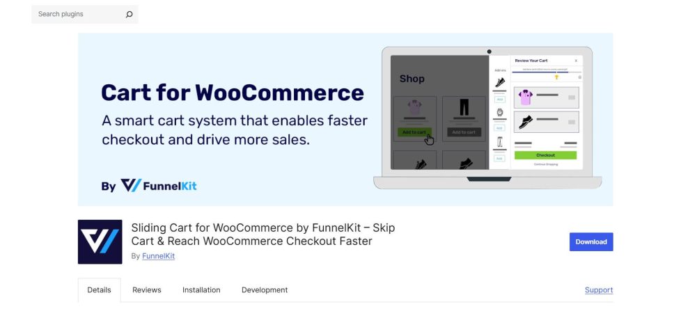 sliding cart for woocommerce by funnelki