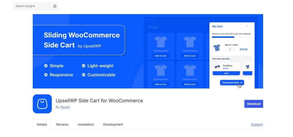 Upsell wp side cart